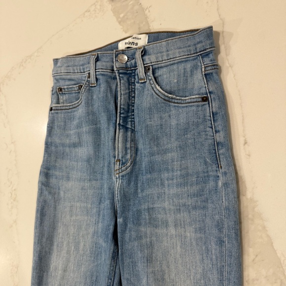 Reformation Cyprus Ultra High Rise Skinny Denim Jeans Womens 24 Light Blue Wash - Picture 3 of 10